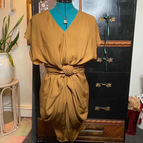 Anagram by Gary Gramm silk multi-way wrap dress in bronze - Picture 3 of 6
